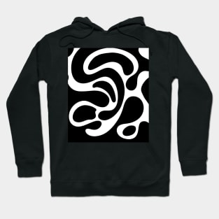 Black and white liquid marble swirl style pattern Hoodie